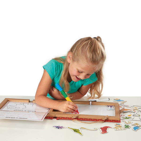 Natural Play: Play, Draw, Create Reusable Drawing & Magnet Kit - Dinosaurs