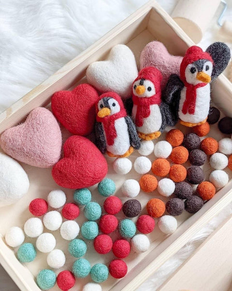 Christmas Colours Felt Balls
