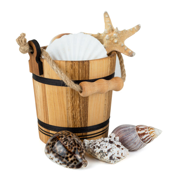 Seashells by the Seashore Wooden Bucket Set