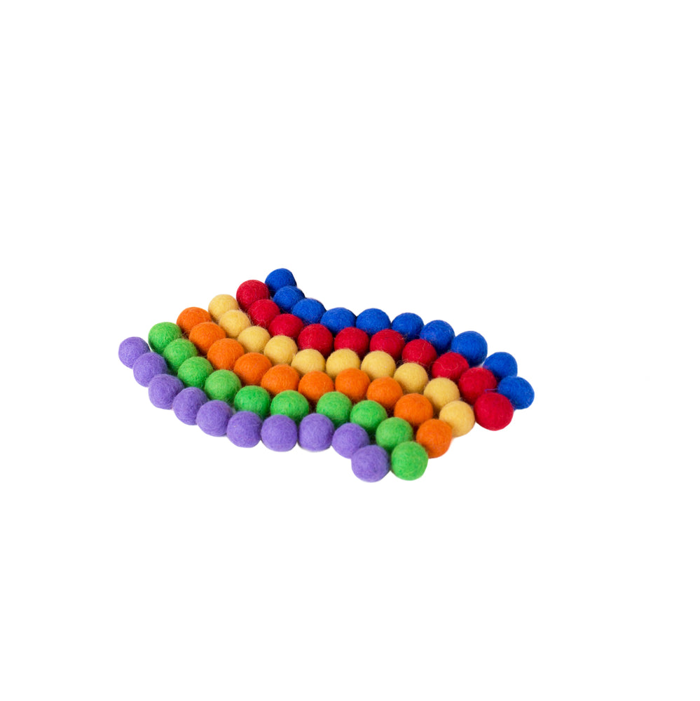 Rainbow Colours Felt Balls