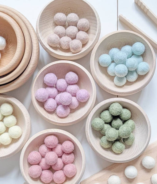 6 Wooden Natural Bowls