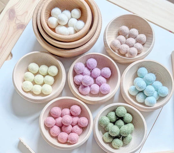 12 Wooden Natural Bowls