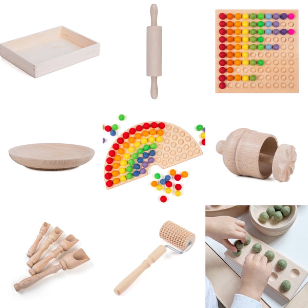 Sale Items - Faulty - Rainbow, Hundred Board, Ten Frame, Wooden Tray, Rolling Pin,Scoops...